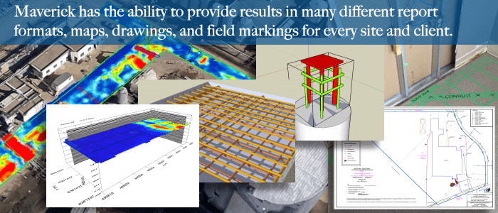 Data from Ground-penetrating Radar (GPR) investigations can be provided to Maverick's clients in a variety of formats.