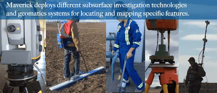 From Edmonton Alberta Maverick deploys multiple subsurface investigation technologies to complement Ground-penetrating Radar (GPR).