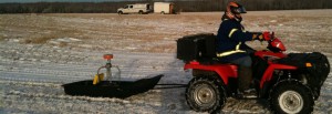 Large area GPR scans require the use of ATV's to quickly gather data.