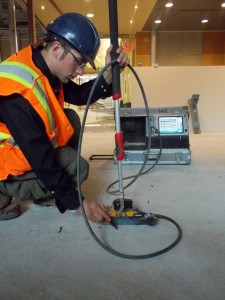 GPR technology to scan concrete floors that are easily displayed by marking out locations of rebar prior to saw cutting or coring