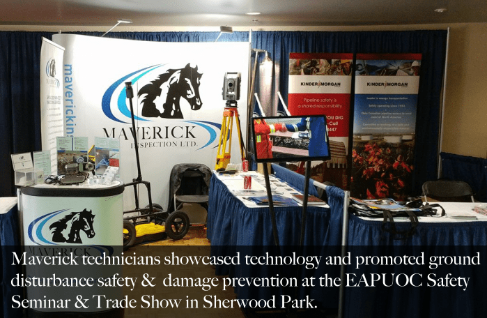 Maverick's utility locate booth at the EAPUOC Seminar in Sherwood Park 2017.