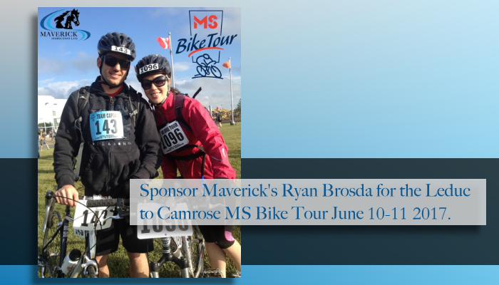 Sponsor Maverick's Ryan Brosda for the 2017 MS Bike Tour.