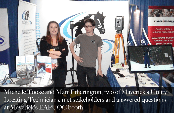 Matt and Michelle at Maverick's Utility Locating EAPUOC Safety Seminar Booth in Sherwood Park 2017.