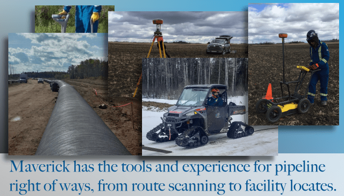 From Edmonton Alberta, Maverick provides utility locating including pipeline right of way, environmental borehole sweep, and abandoned well locates.