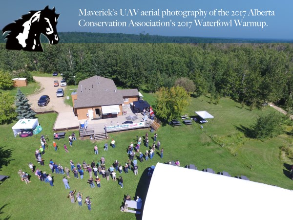 Maverick's UAV aerial photography of the 2017 Alberta Conservation Association's Waterfowl Warmup event.