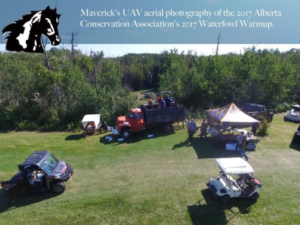 Maverick's UAV aerial photography of the 2017 Alberta Conservation Association's Waterfowl Warmup event.