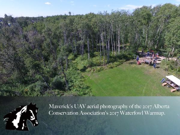 Maverick's UAV aerial photography of the 2017 Alberta Conservation Association's Waterfowl Warmup event.
