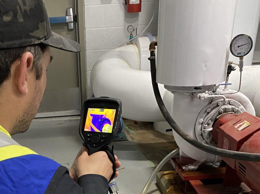 Thermal imaging of cooling pump